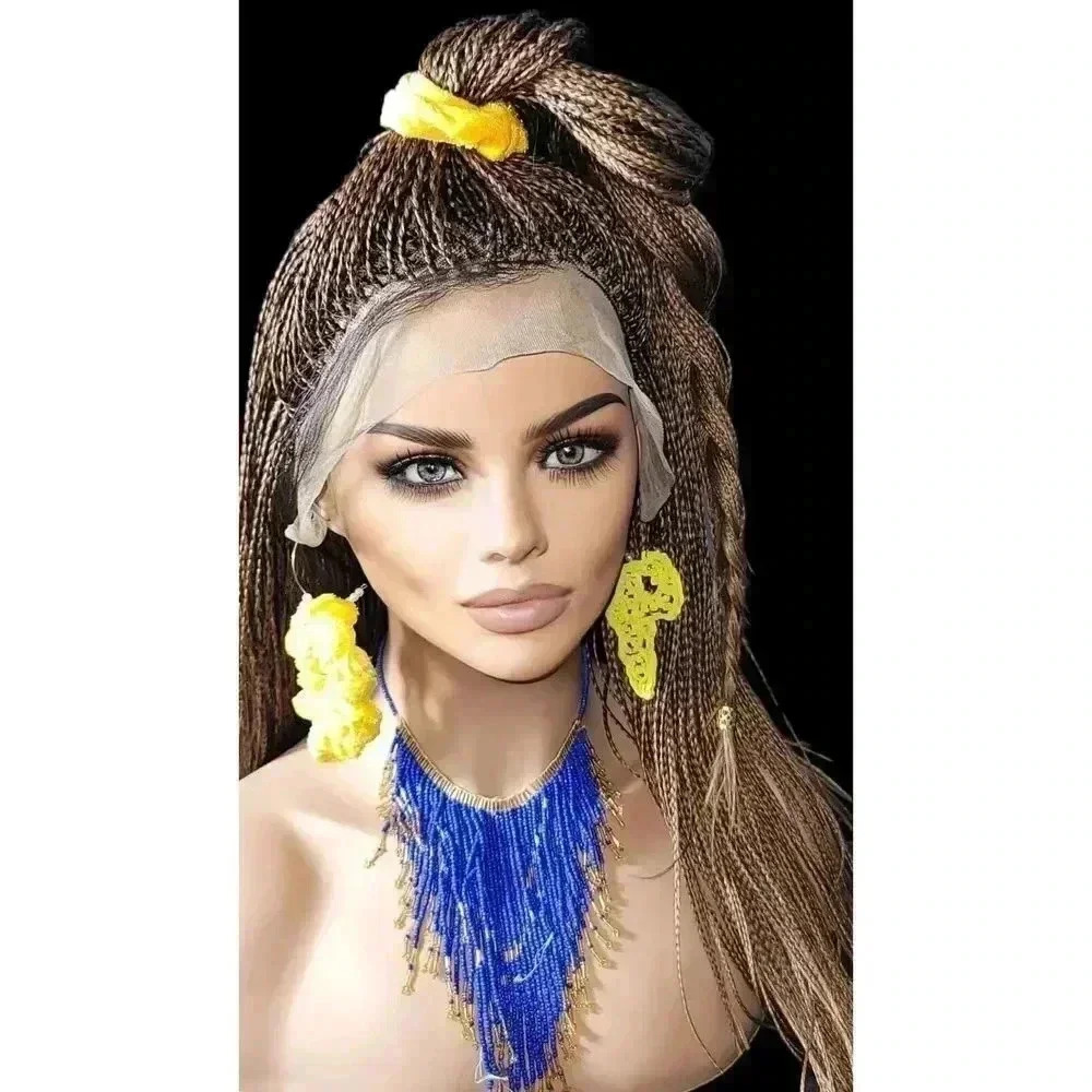 Premium Hand-Braided Wig Full Lace Wig Color #30 micro million braids - Picture 10 of 15